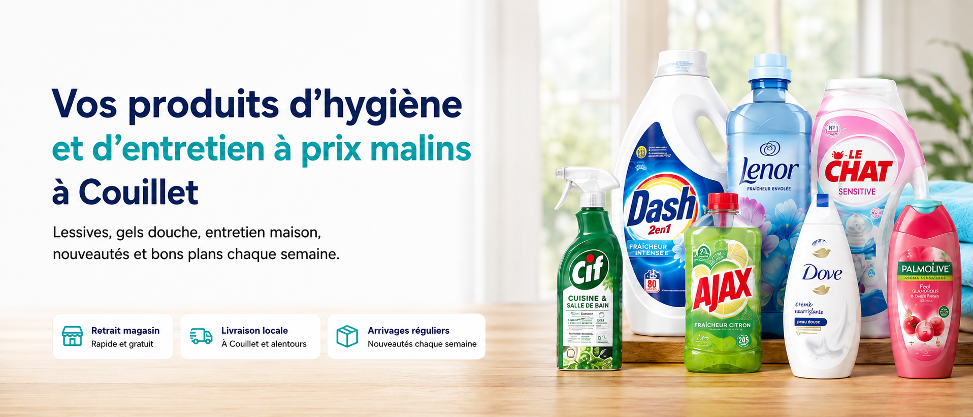 Produits d'entretien, lessive et hygiène à prix malin à Charleroi